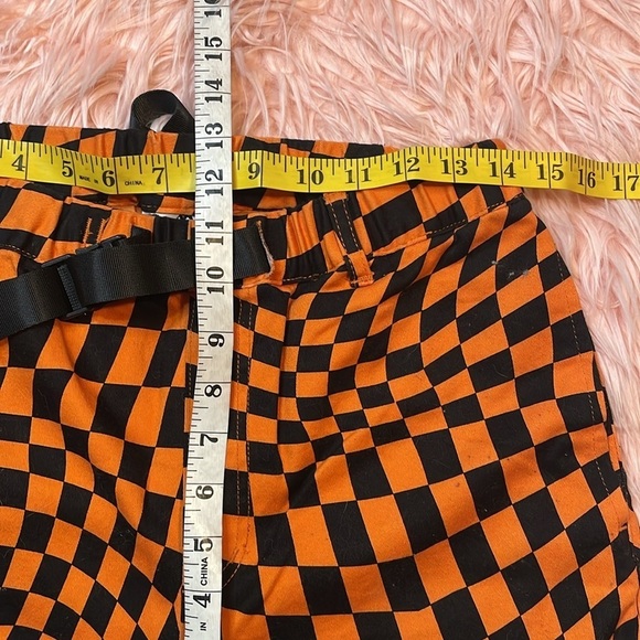 X-Girl Orange & Black Checker Print High Rise Pants Size‎ Medium - Picture 8 of 9